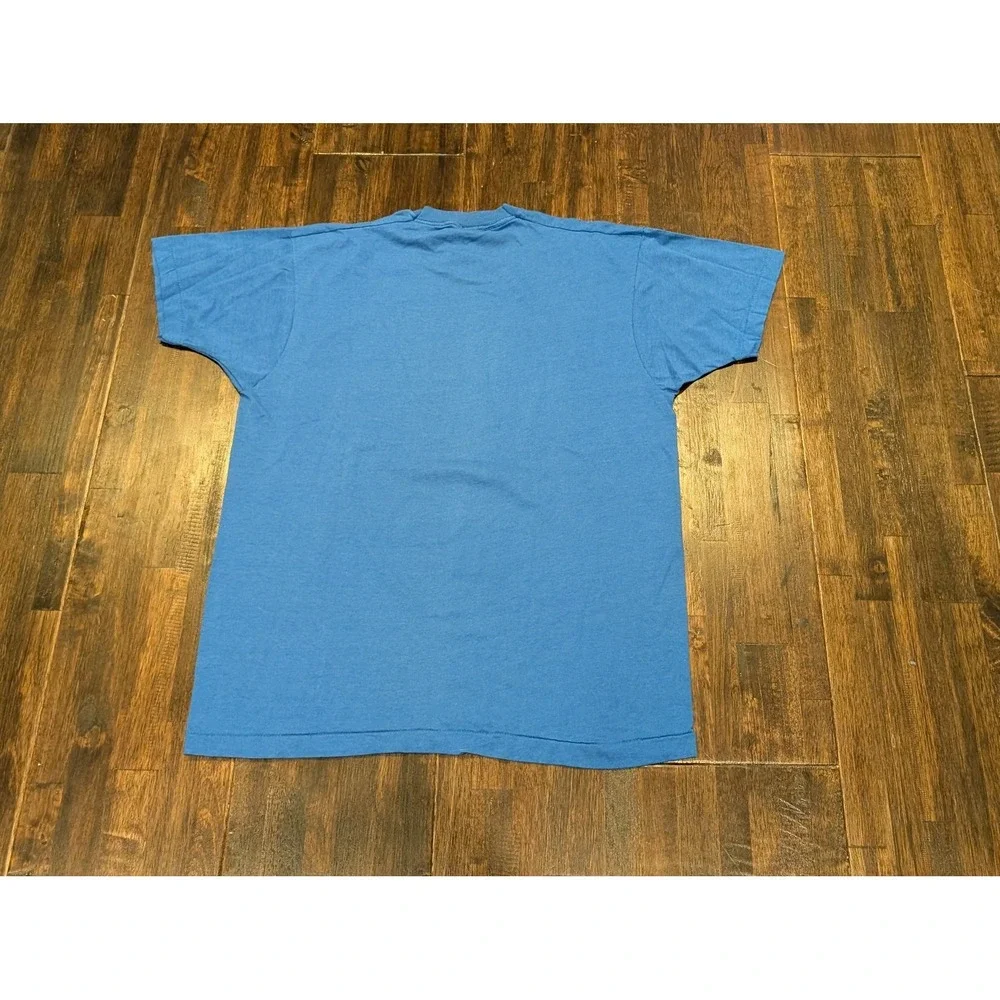 Vintage Mardi Gras Shirt Mens XL Blue Bourbon Street Graphic 50/50 Made USA 90s - Picture 7 of 7